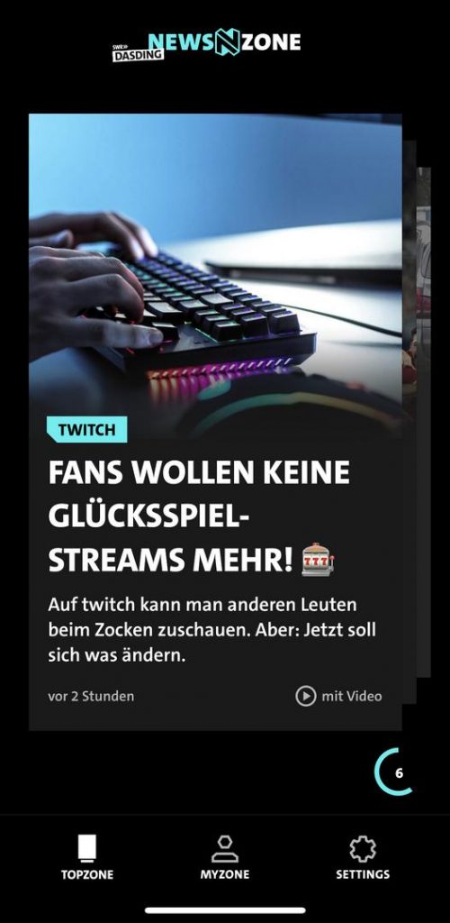 Nachrichten in NEWSZONE App