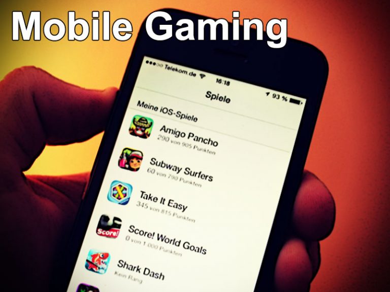 Spielecenter auf Smartphone