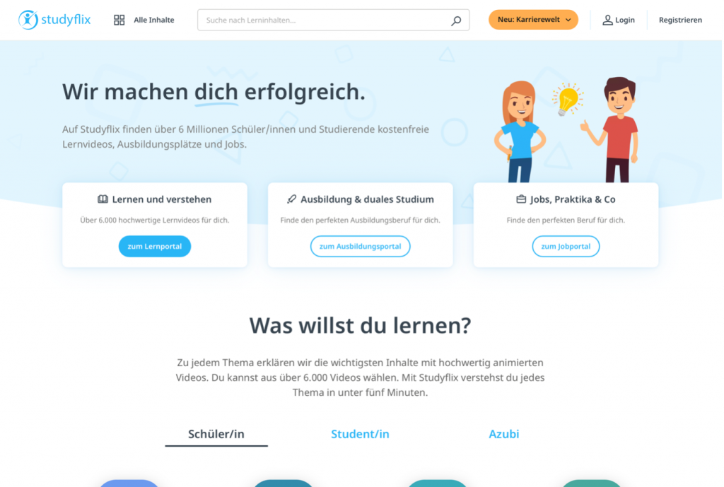 Screenshot von Studyflix