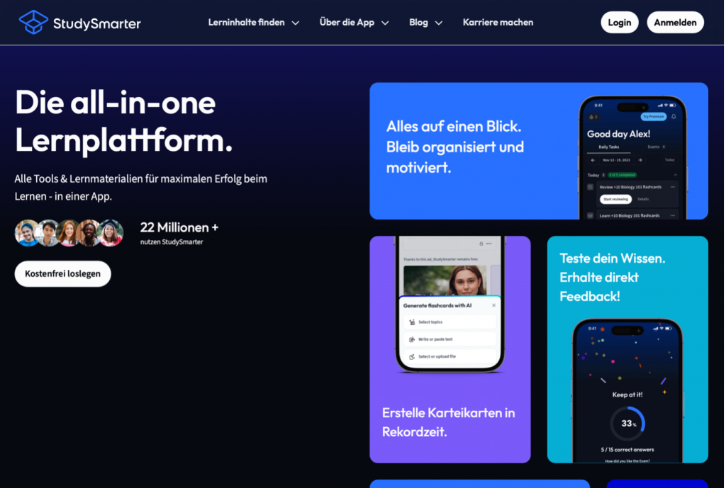 Screenshot von Studysmarter