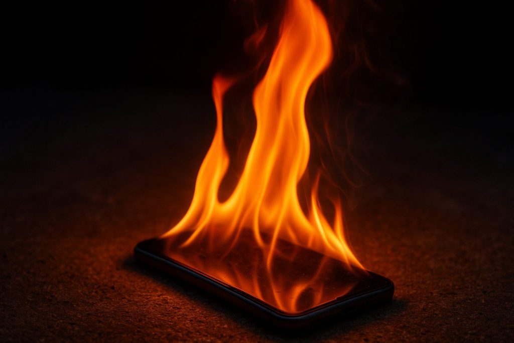 brennendes Handy