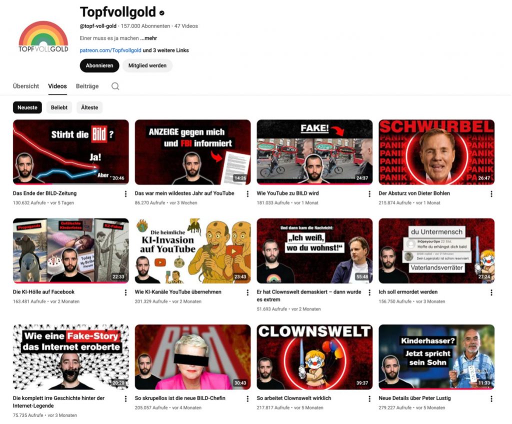 Screenshot von YouTube: Topf voll Gold